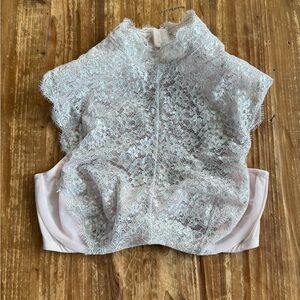 Victoria Secret Lace Bra top in pale pink/silver size 34DD